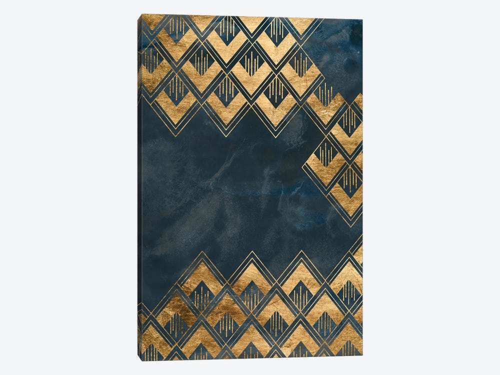 Deco Pattern in Blue III 1-piece Canvas Print