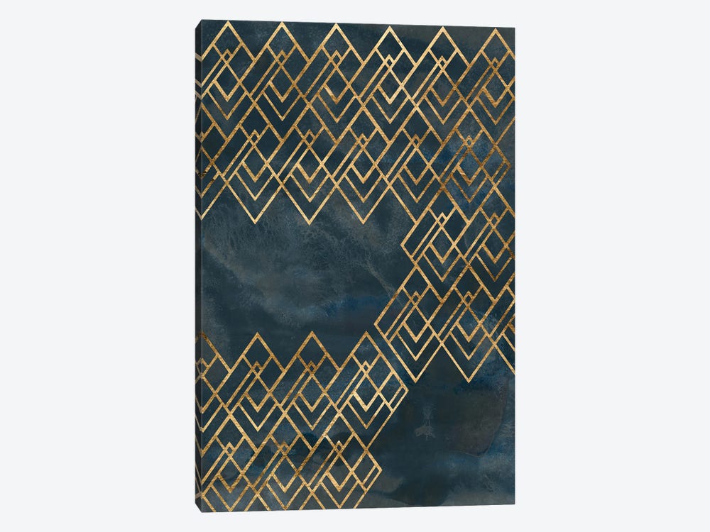 Deco Pattern in Blue IV by June Erica Vess 1-piece Canvas Art