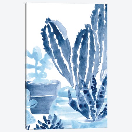 Indigo Succulent I Canvas Print #JEV2645} by June Erica Vess Canvas Art
