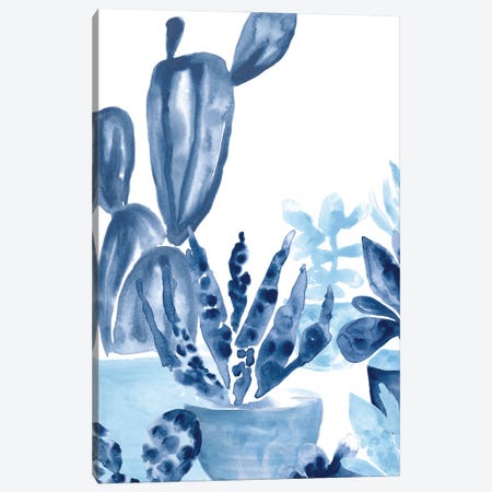 Indigo Succulent IV Canvas Print #JEV2648} by June Erica Vess Art Print