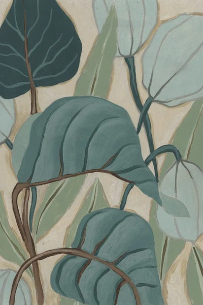 Tropical Leaves: Slate Palms II by June Erica Vess