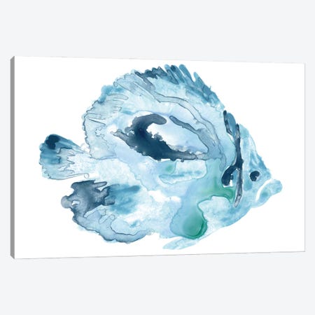 Blue Ocean Fish I Canvas Print #JEV2700} by June Erica Vess Canvas Artwork