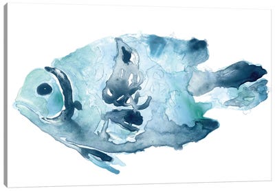 Blue Ocean Fish II Canvas Art Print - Kids Nautical Art