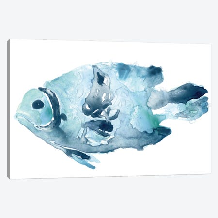 Blue Ocean Fish II Canvas Print #JEV2701} by June Erica Vess Canvas Art