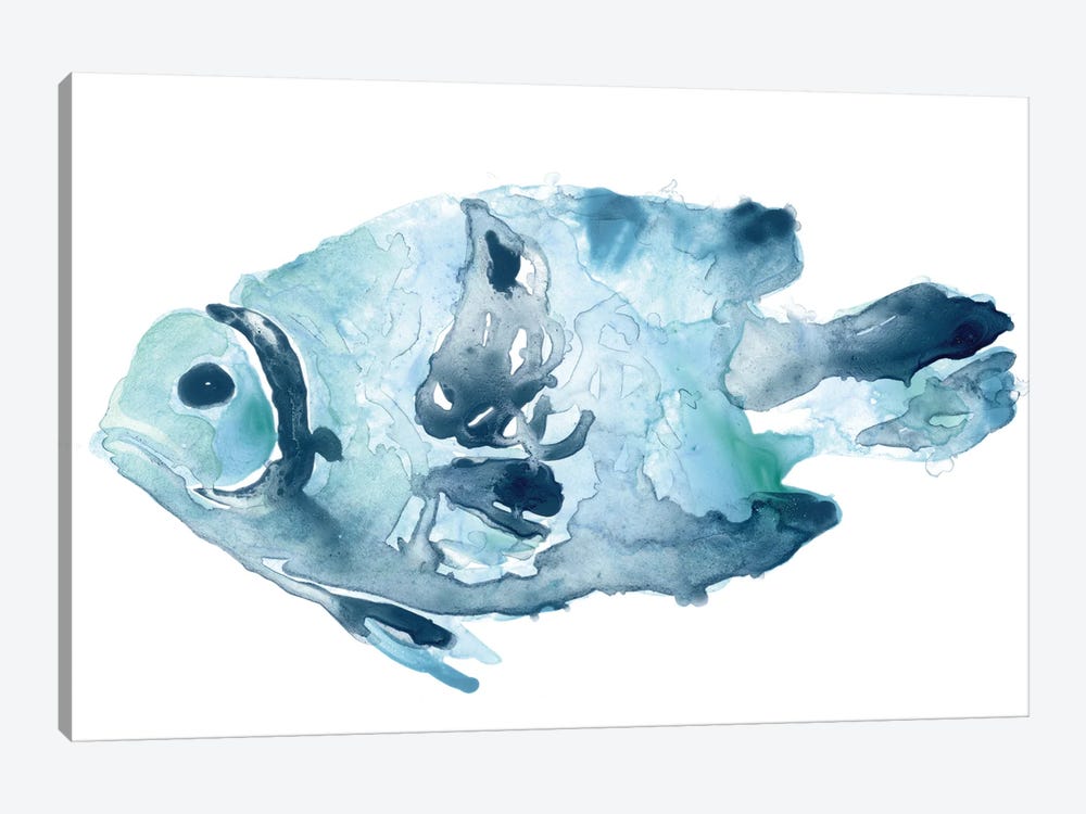Blue Ocean Fish II by June Erica Vess 1-piece Art Print