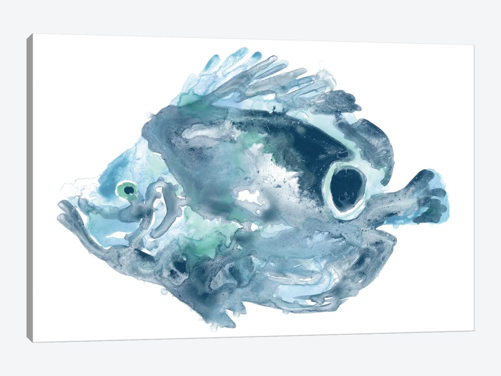 Blue Ocean Fish IV by June Erica Vess 1-piece Art Print