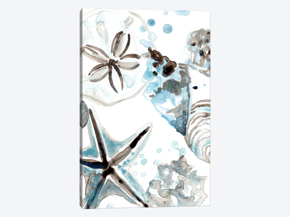 Cerulean Seashells IV by June Erica Vess 1-piece Art Print