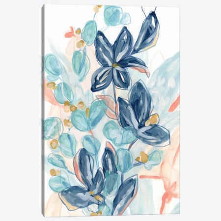Blooming Blues I Canvas Print #JEV2748} by June Erica Vess Canvas Wall Art
