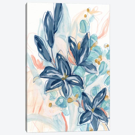 Blooming Blues II Canvas Print #JEV2749} by June Erica Vess Canvas Wall Art