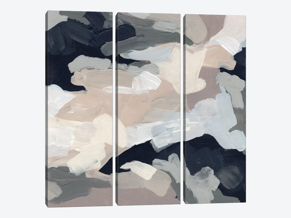 Monochrome Currents I by June Erica Vess 3-piece Canvas Print