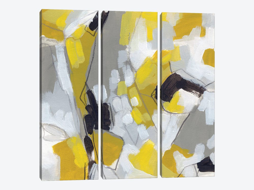 Citron Confetti I by June Erica Vess 3-piece Canvas Art Print