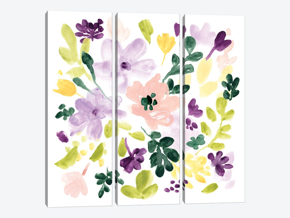 Lavender Meadow II by June Erica Vess 3-piece Canvas Art Print