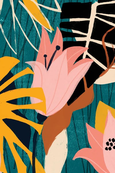 Tropical Leaves: Lily Lagoon II by June Erica Vess