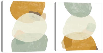Platelet Diptych II Canvas Art Print - Art Sets | Triptych & Diptych Wall Art