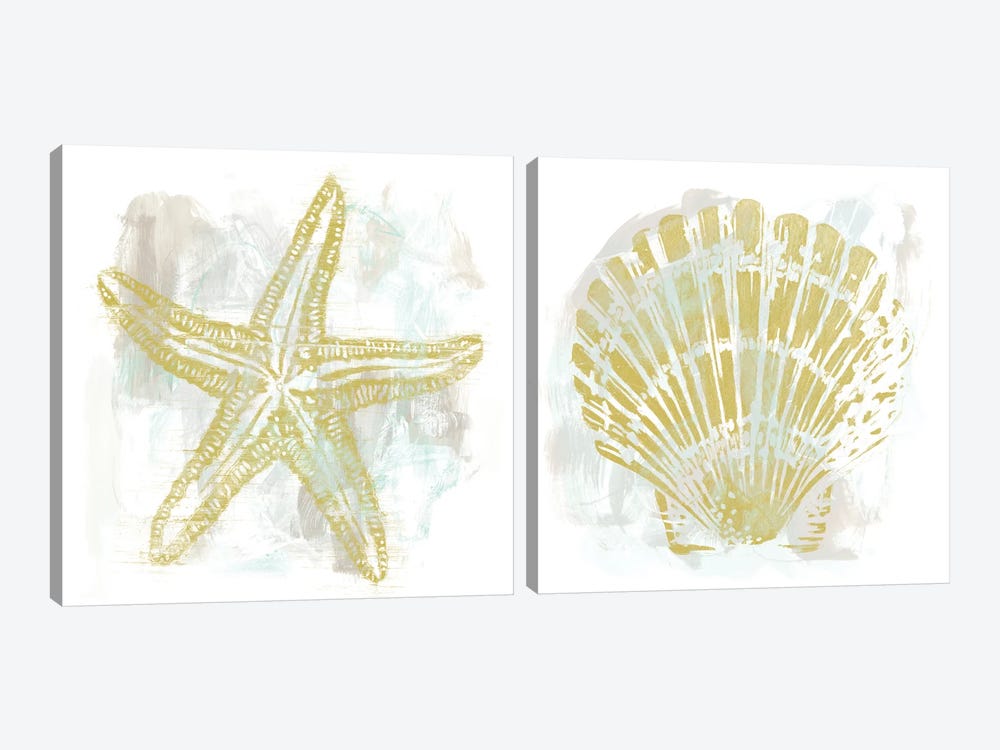 Seaside Blockprints Diptych by June Erica Vess 2-piece Canvas Art Print