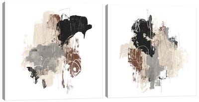 Missive Diptych Canvas Art Print - Abstract Watercolor Art