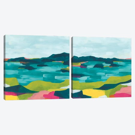 Kaleidoscope Coast Diptych Canvas Print Set #JEV2HSET045} by June Erica Vess Art Print