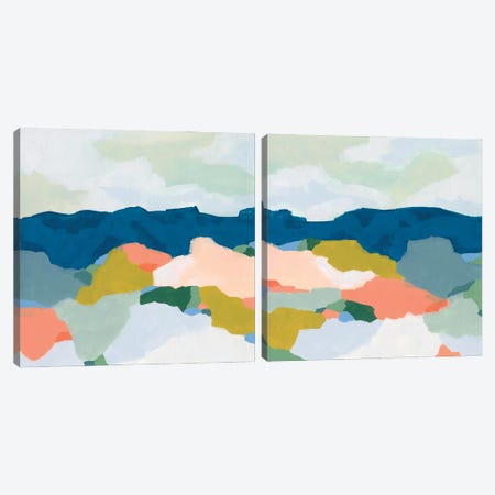 Mountain Mosaic Diptych Canvas Print Set #JEV2HSET050} by June Erica Vess Canvas Print