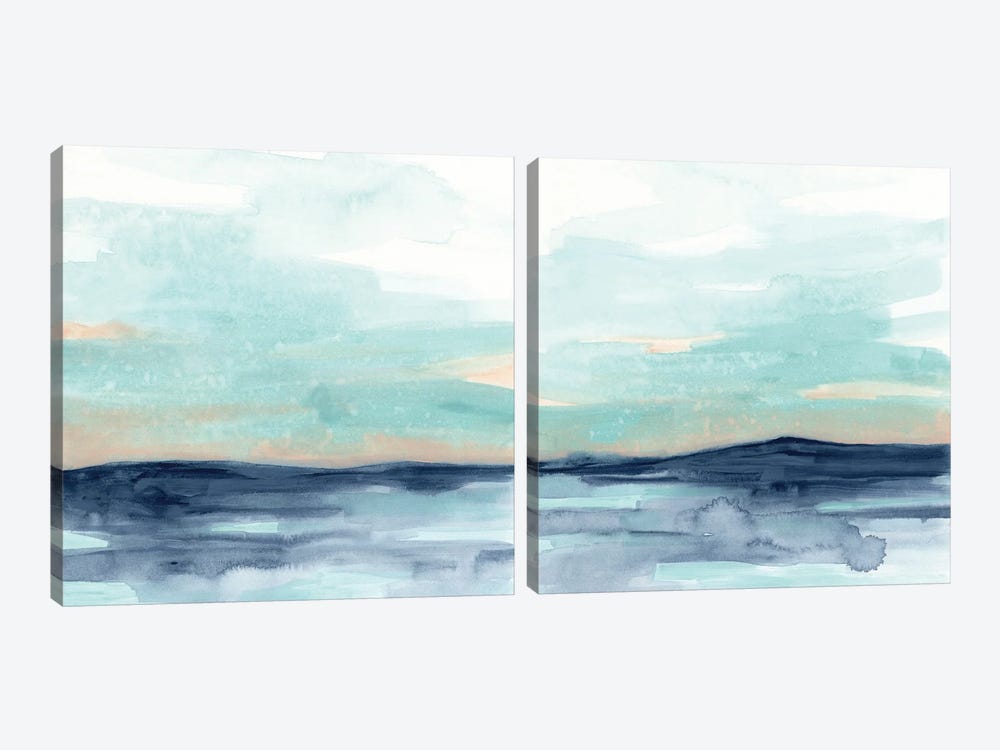 Ocean Morning Mist Diptych by June Erica Vess 2-piece Art Print