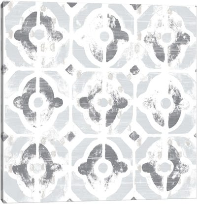 Monoprint Tile III Canvas Art Print - Ikat Patterns