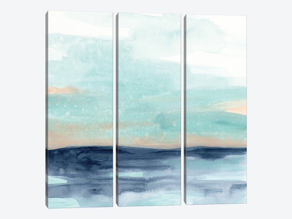 Ocean Morning Mist I by June Erica Vess 3-piece Canvas Wall Art