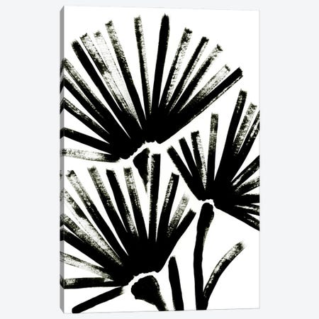 Black & White Floral Linocut Canva - Canvas Artwork