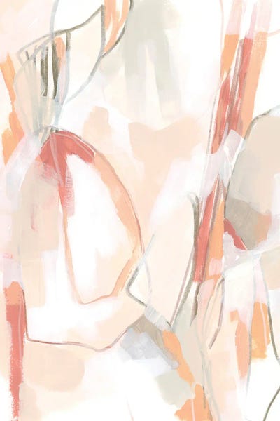 Peach Puzzle II by June Erica Vess multi panel art