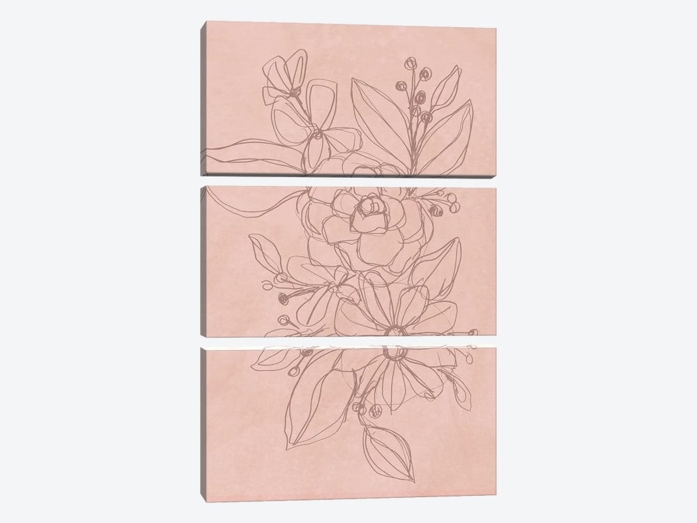 Rosetone Blossoms II by June Erica Vess 3-piece Canvas Print