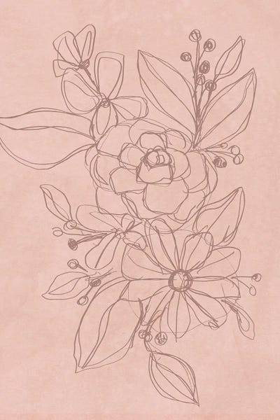 Large Minimalist Art - Canvas Prints: Rosetone Blossoms II by June Erica Vess