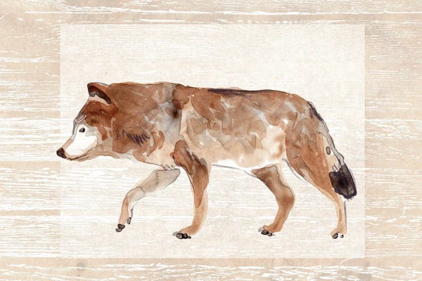 Large Minimalist Art - Canvas Prints: Rustic Barnwood Animals II by June Erica Vess