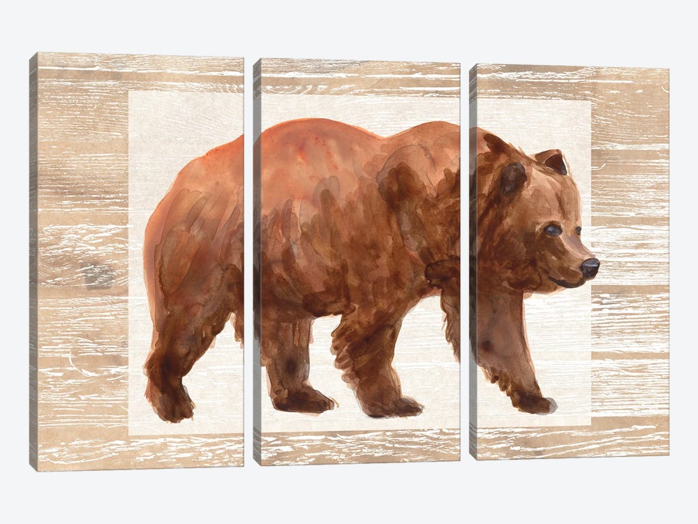 Rustic Barnwood Animals III by June Erica Vess 3-piece Canvas Art Print