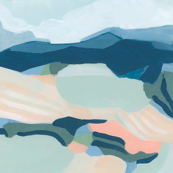 Large Minimalist Art - Canvas Prints: Sorbet Fields I by June Erica Vess