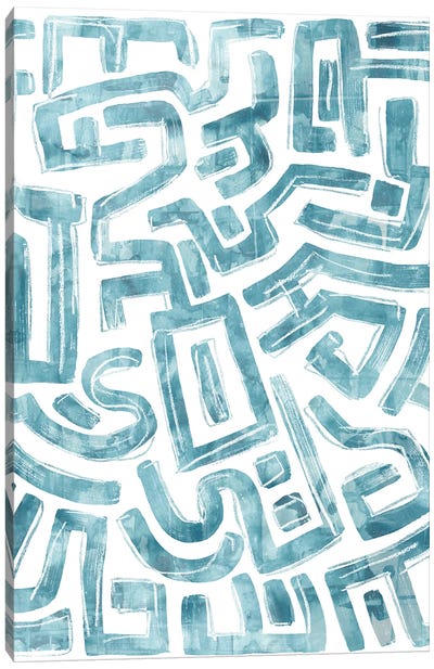 Labyrinth I Canvas Art Print - Turquoise Art