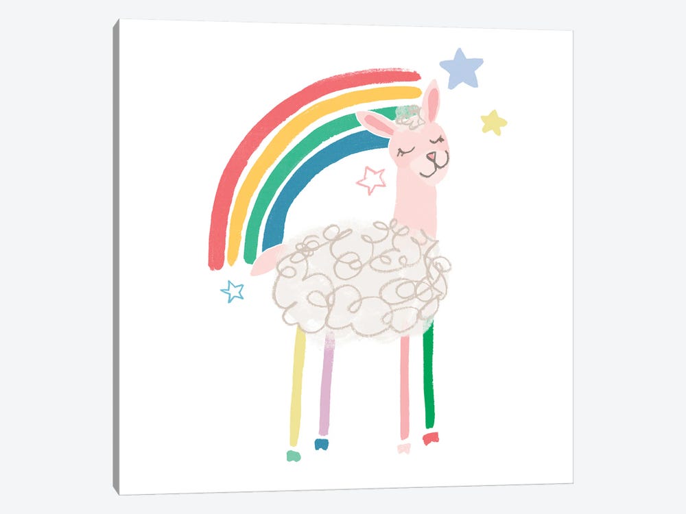 Rainbow Llama II by June Erica Vess 1-piece Art Print