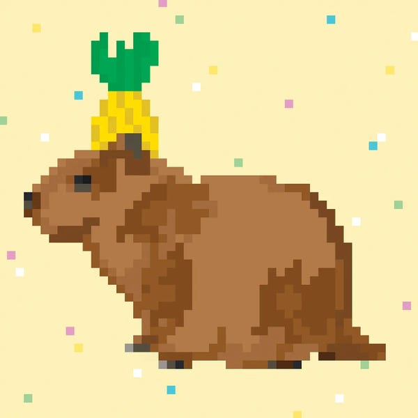 Capybara: Capybara Party I by June Erica Vess