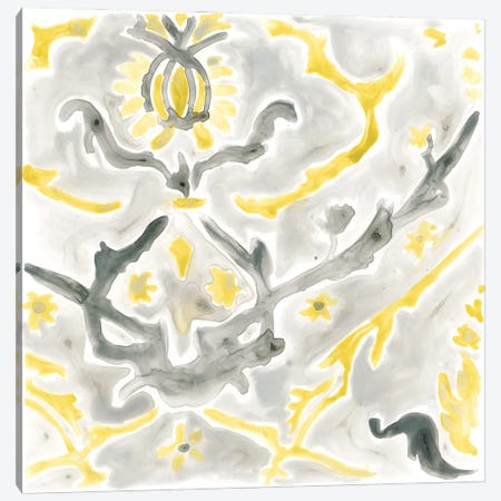 Citron Damask Tile VI Canvas Print #JEV388} by June Erica Vess Canvas Print