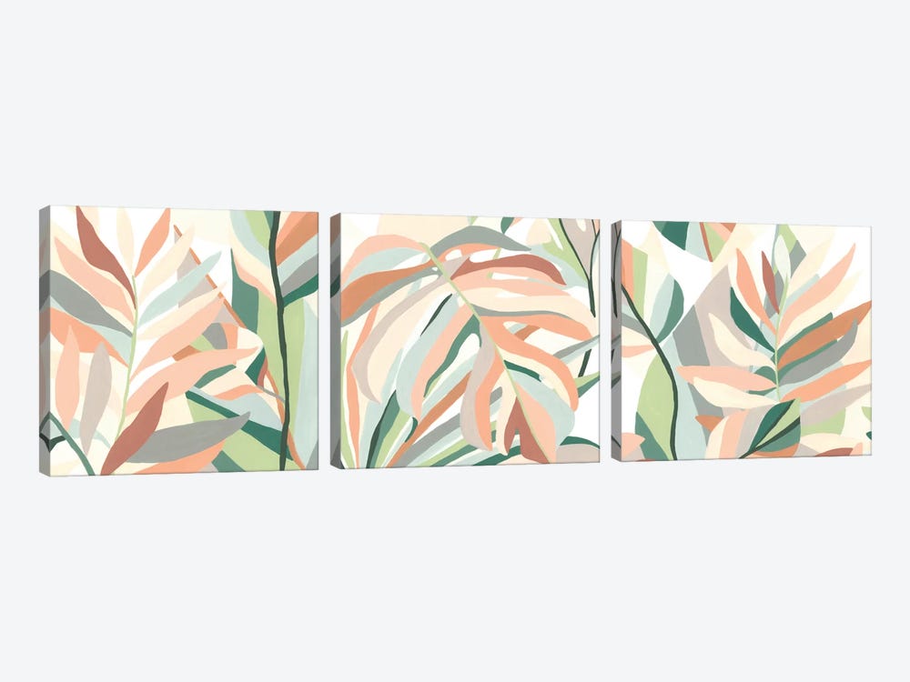 Soft Tropicals Triptych by June Erica Vess 3-piece Canvas Print