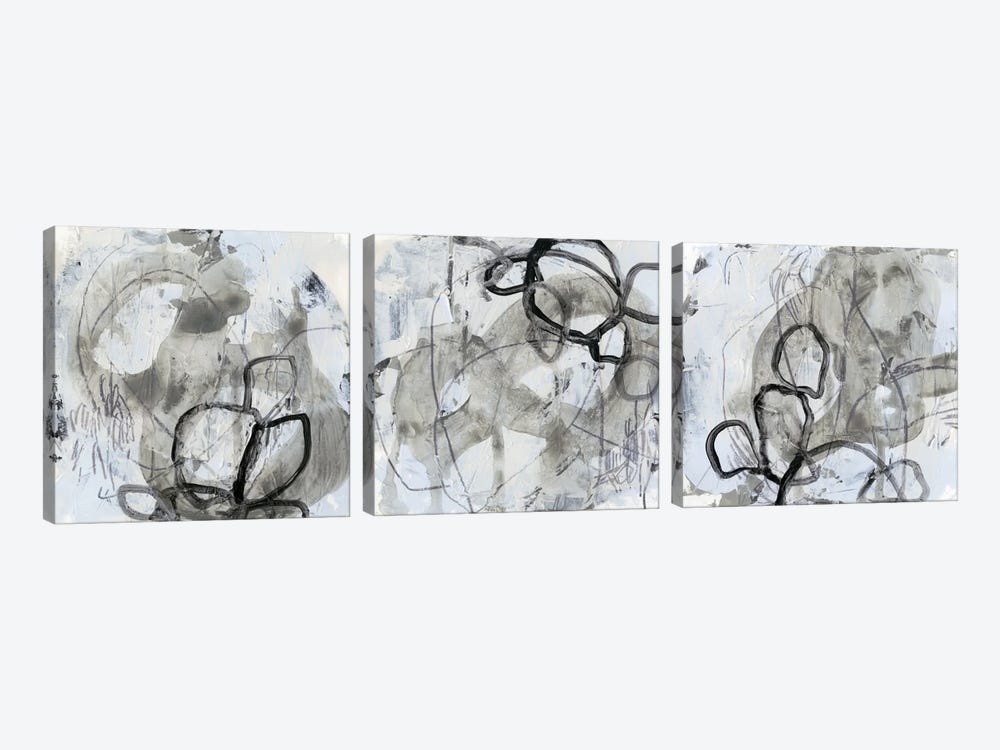 Neutral Swipe Triptych by June Erica Vess 3-piece Canvas Artwork