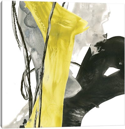Citron Flux I Canvas Art Print - Gray & Yellow Art