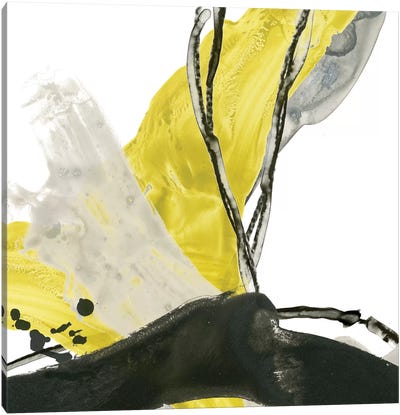 Citron Flux III Canvas Art Print - Gray & Yellow Art