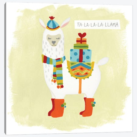 Fa-la-la-la Llama I Canvas Print #JEV519} by June Erica Vess Canvas Art