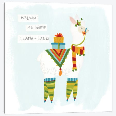 Fa-la-la-la Llama II Canvas Print #JEV520} by June Erica Vess Art Print