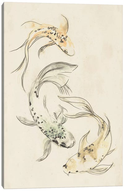 Koi Dance I Canvas Art Print - Fish Art