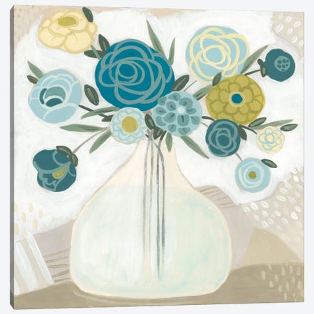 Blue Bohemian Bouquet II Canvas Print #JEV708} by June Erica Vess Canvas Art Print