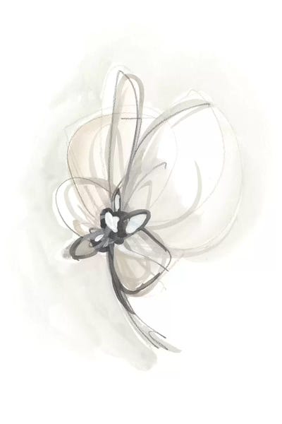 Watercolor Flowers: Neutral Floral Gesture II by June Erica Vess