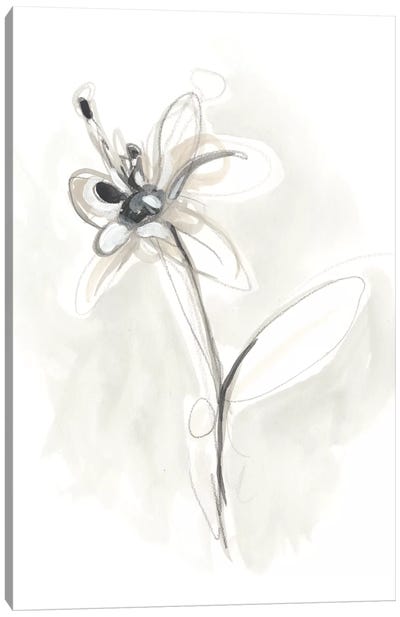 Neutral Floral Gesture IX Canvas Art Print - Minimalist Flowers