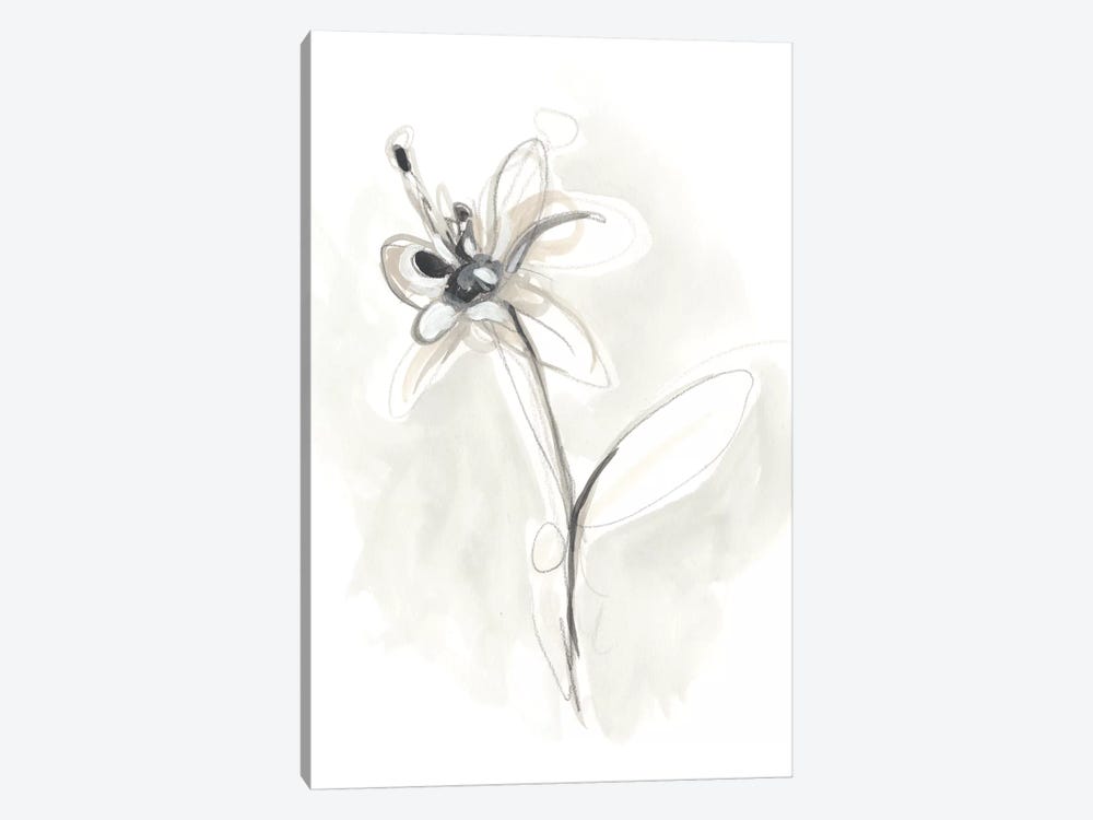 Neutral Floral Gesture IX by June Erica Vess 1-piece Canvas Art Print