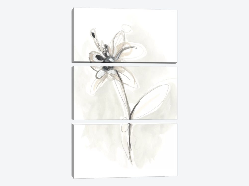 Neutral Floral Gesture IX by June Erica Vess 3-piece Canvas Print