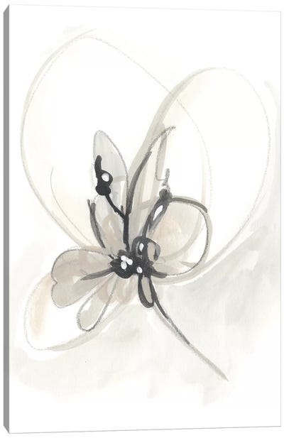 Neutral Floral Gesture VI Canvas Art Print - Minimalist Flowers