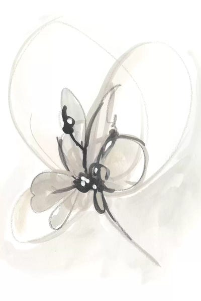 Watercolor Flowers: Neutral Floral Gesture VI by June Erica Vess